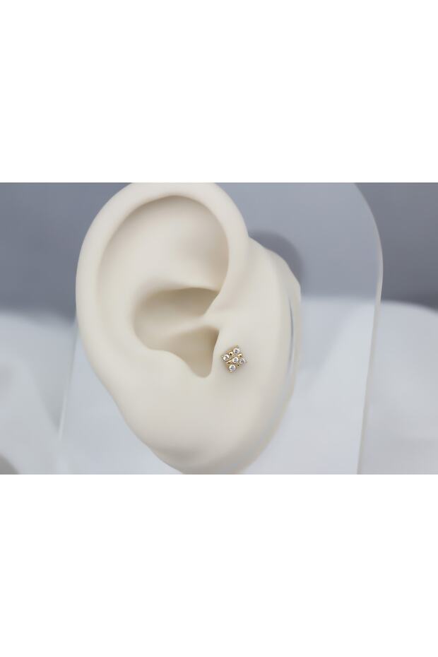 Altın Yonca Tragus Piercing - 2