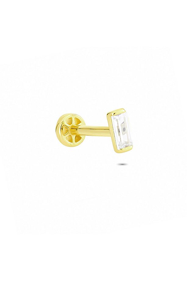 Altın Tek Baget Tragus Piercing - 1