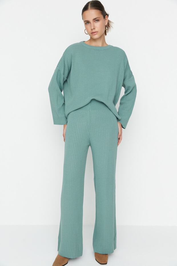 Mint Geniş Kalıp Basic Fittilli Triko Alt-Üst Takım TWOSS20AU0084 - 2