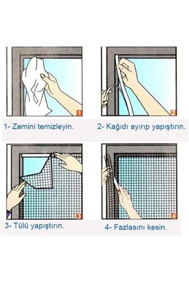 6 Lı Paket Mıknatıslı 2 Adet Kapı 4 Adet Pencere Sinekliği Tülü Paketi - 6