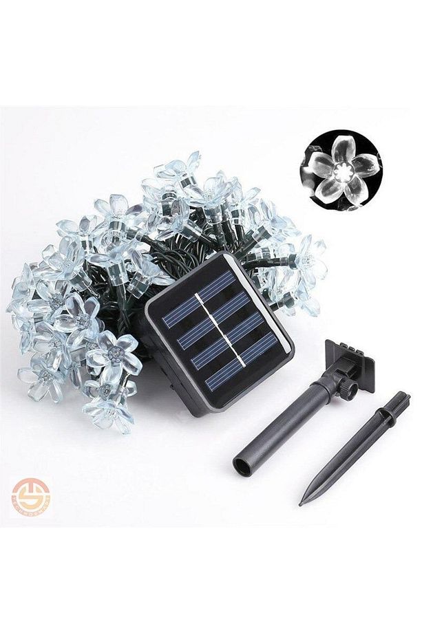 50 Ledli 8 Modlu Solar Çiçekli Rgb Bayçe Aydınlatma Dekorasyon Güneş Enerjili - 9