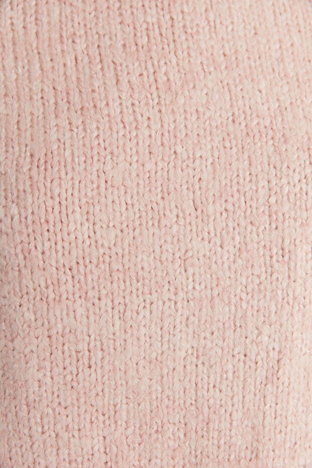 Puderfarbener, weich strukturierter Basic-Strickpullover mit weiter Passform TWOAW23KZ00185 - 4