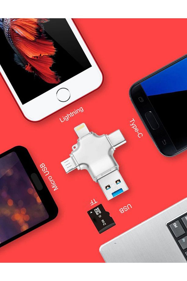 Hc05 Ios Apple Android Type-c Lightning Usb-a Microsd Tf Kart Okuyucu - 7