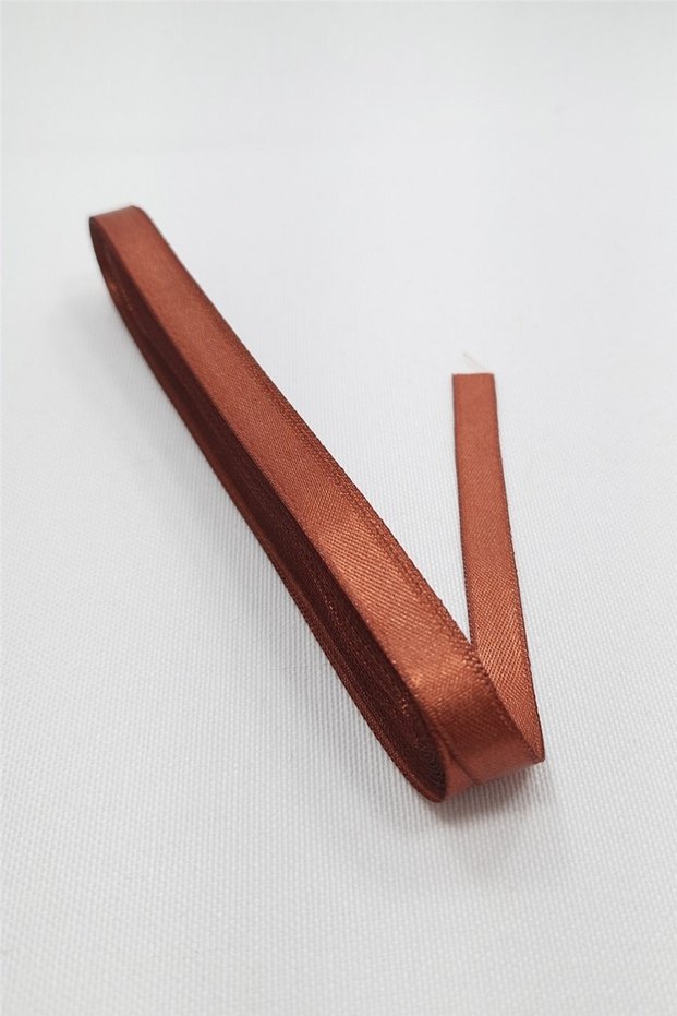 1cm Brick Color Satin Ribbon 10Mt