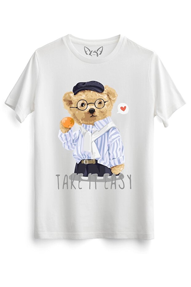 تيشيرت أبيض من Take It Easy Tedy Bear