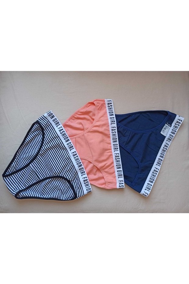 Pack of 3 Multicolored Fashion Girl Patterned Bikini Women's Slip Panties