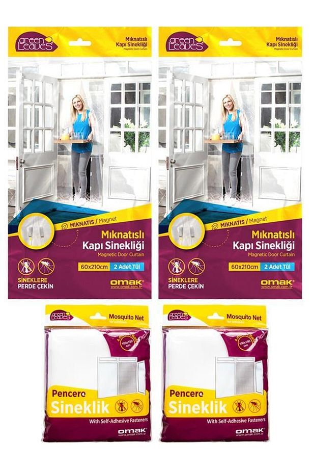 4 Lü Paket Mıknatıslı 2 Adet Kapı 2 Adet Pencere Sinekliği Tülü Paketi - 1