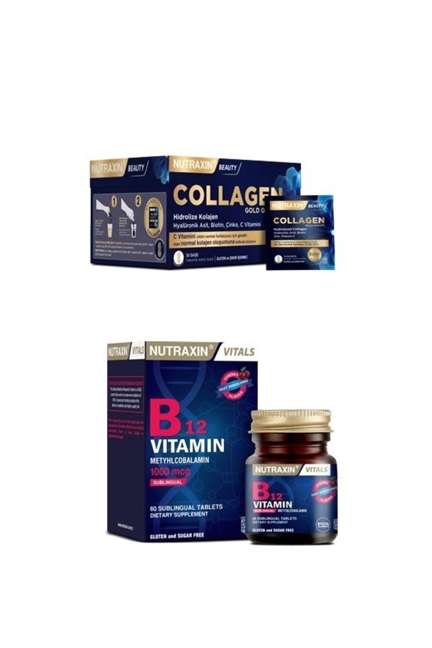 Collagen 30 Sachet 10000 Mg + Vitamin B12 1000 Mcg 60 Sublingual Tablets