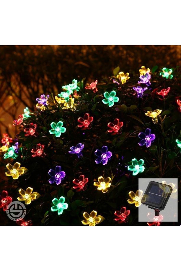 50 Ledli 8 Modlu Solar Çiçekli Rgb Bayçe Aydınlatma Dekorasyon Güneş Enerjili - 1