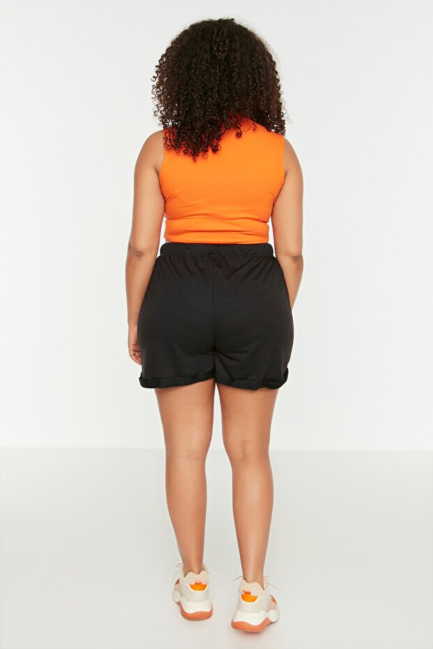 Siyah Cep Detaylı Örme Şort & Bermuda TBBSS22SR0143 - 5