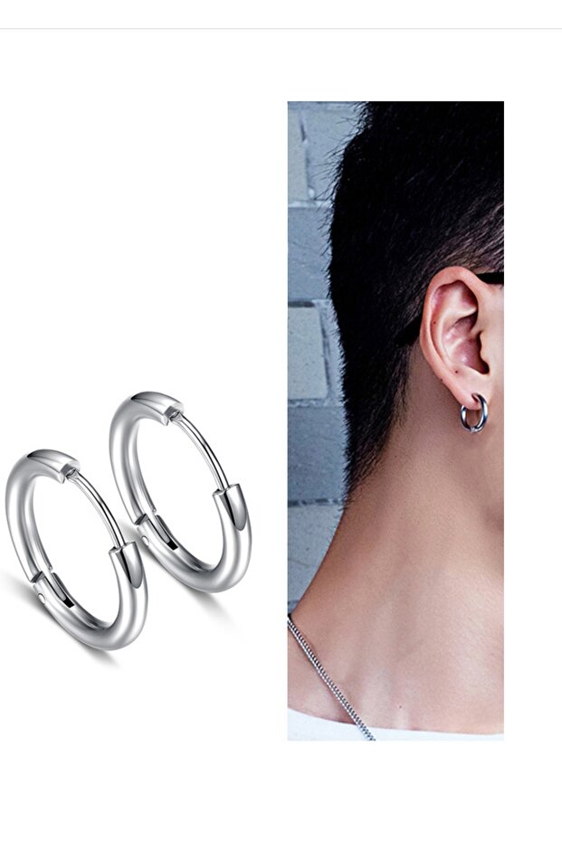 Steel Hoop Earring Glpş-0007
