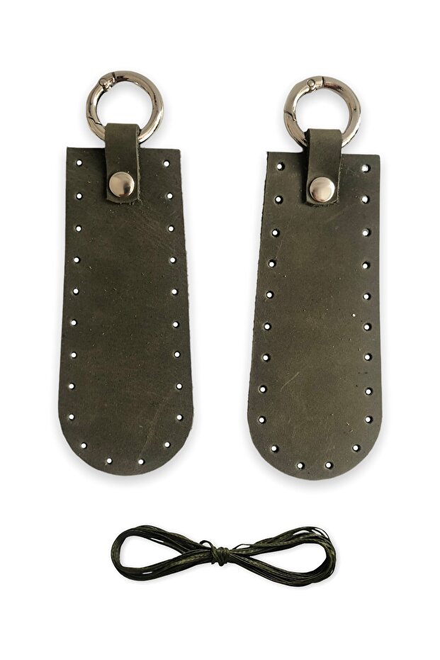 Genuine Leather Bag Side Piece - Clutch, Handle Bag Side (12X5 CM) Crazy Khaki