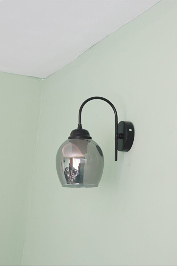 Stylish Black Jale Sconce with Smoked Glass, Ideal for Modern and Elegant Home Decoration.