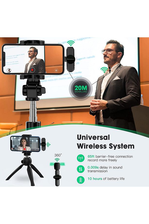 Kablosuz Yaka Mikrofonu Wireless Iphone Lightning Girişli Youtube Tiktok Yayın Için Mikrofon - 6