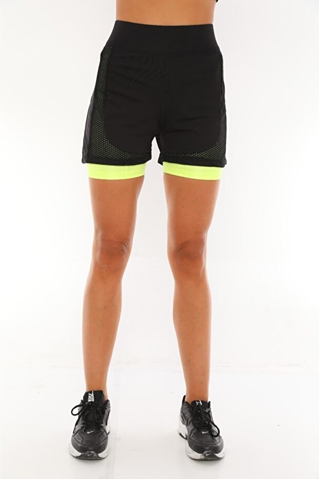 Şortlu Tayt Fileli - 5