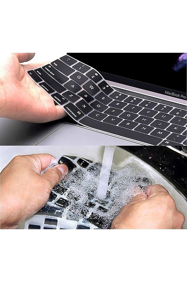 Macbook Pro 14 M1 M2 M3 M4 A2442 A2779 A2992 A2918 A3112 A3185 A3401 Uyumlu Klavye Koruyucu Silikon - 3