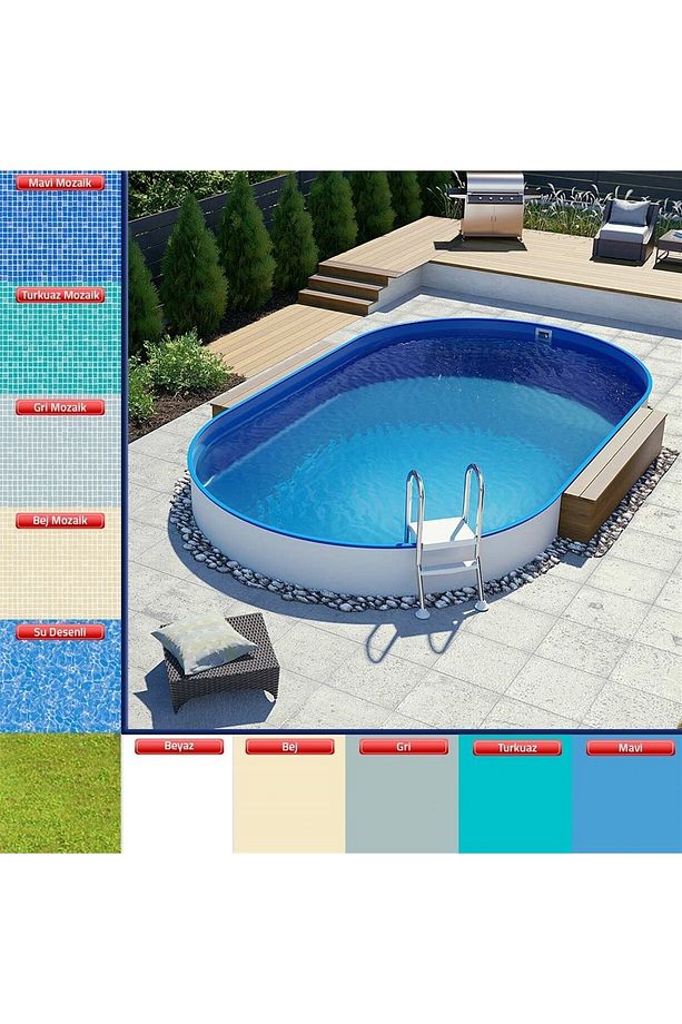 Yüzme Havuzu Maldiv Silver Set Yarı Gömme Tip 7 X 3.5 Metre H:90 Cm - 3