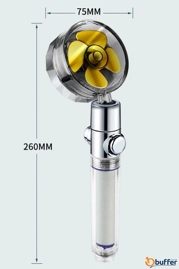 ® Turbo Pervaneli Su Tasarruflu 360 Derece Dönebilen Ayarlanabilir Tazyikli Duş Başlığı - 7