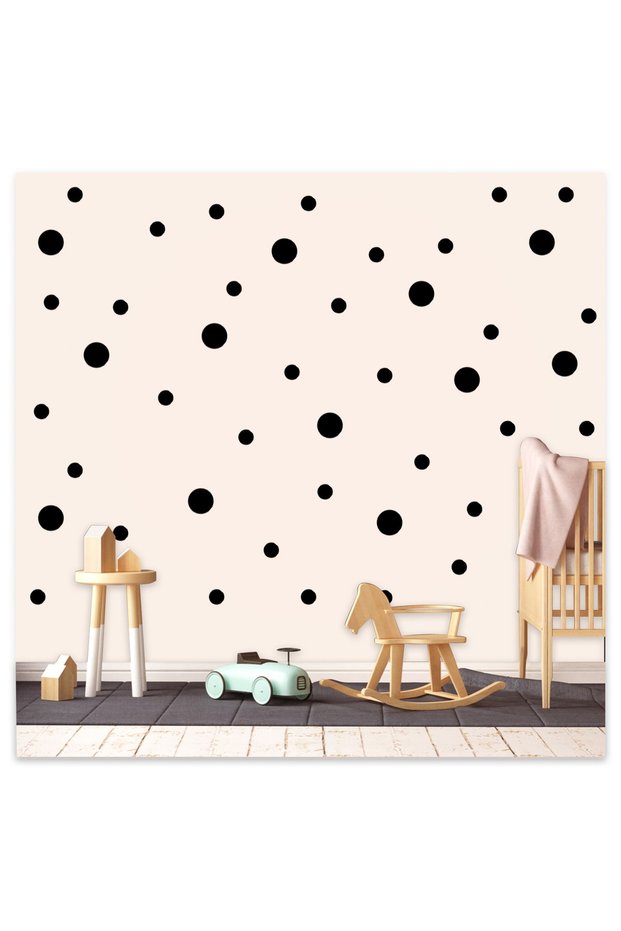 Baby Room Polka Dot Set 3 and 5 Cm 100 Pieces Children's Room Decorative Wall Sticker