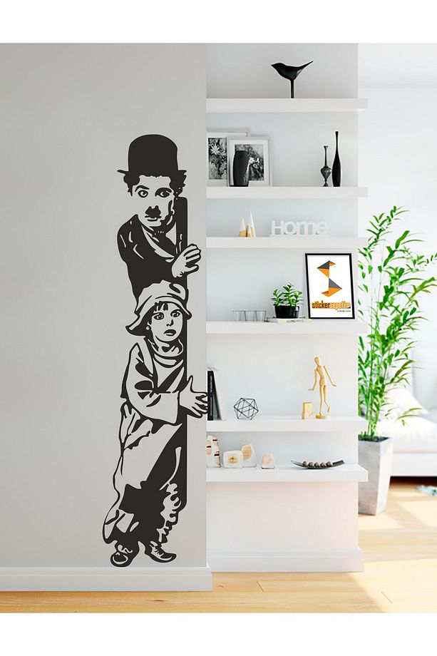 Charlie Chapline Iıı Dekoratif Duvar Sticker - Duvar Dekoru - Duvar Süsü - 4
