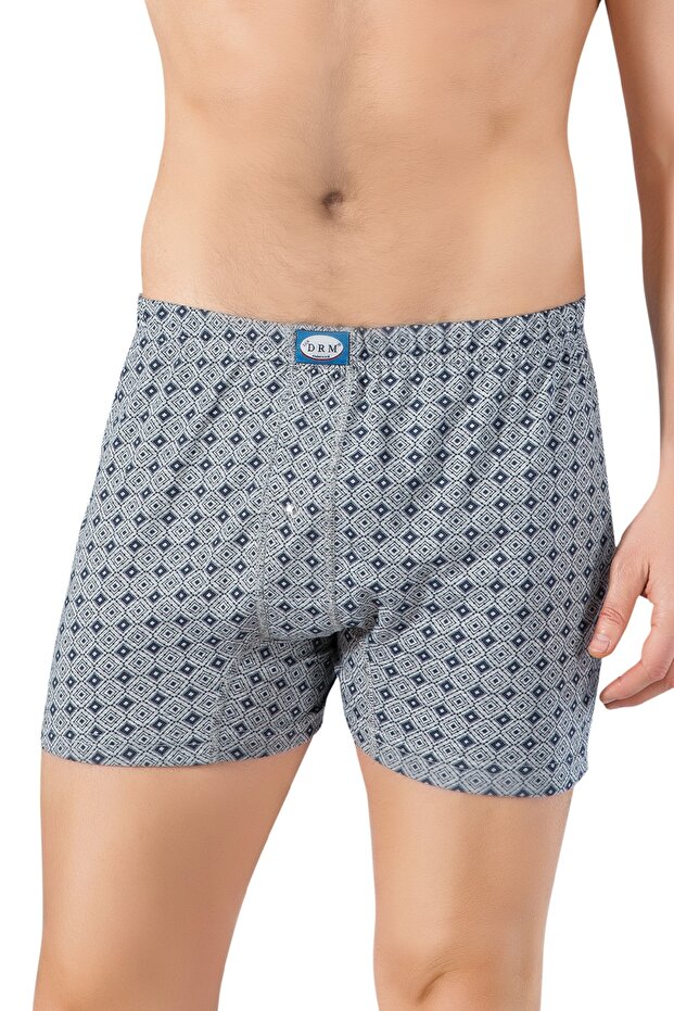 Economic Pack of 5 100% Cotton Buttoned Mixed Patterned Combed Cotton Men's Boxer Shorts