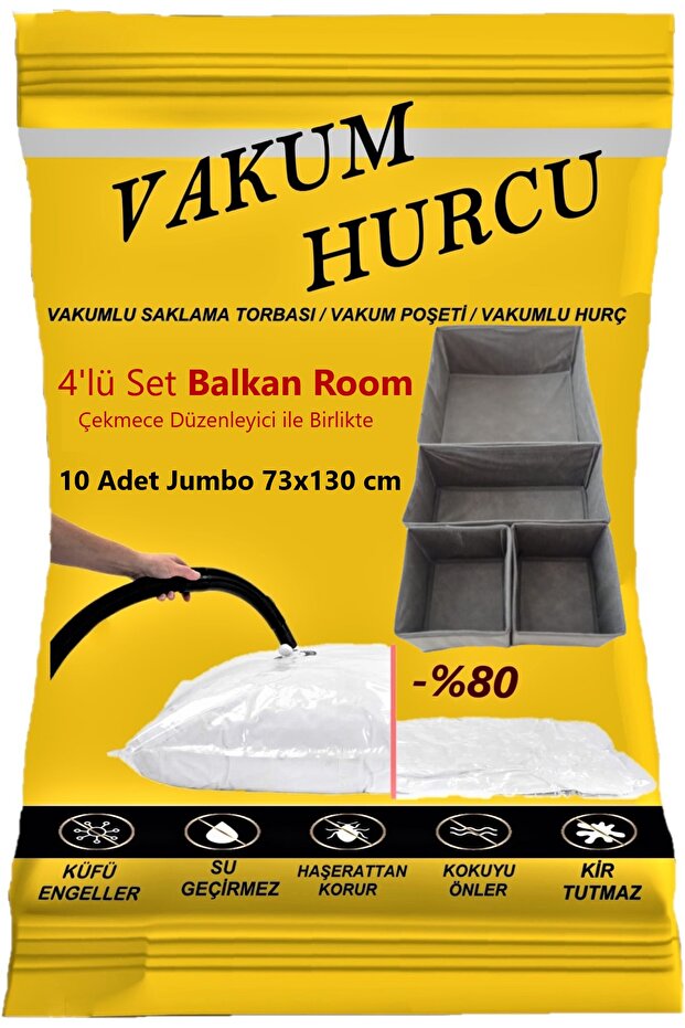10 Pieces Jumbo Set 73X130 cm Vakuumierter Beutel Und Beutel
