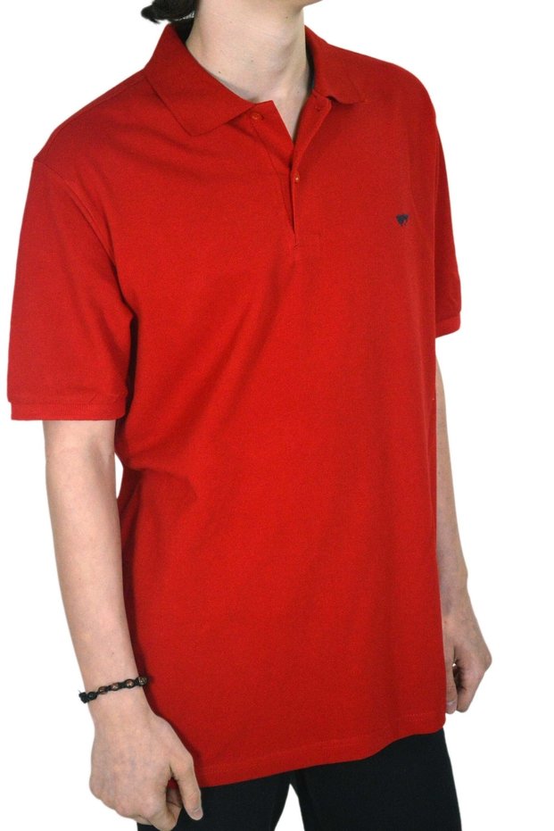 Red Oversized Polo Neck T-Shirt