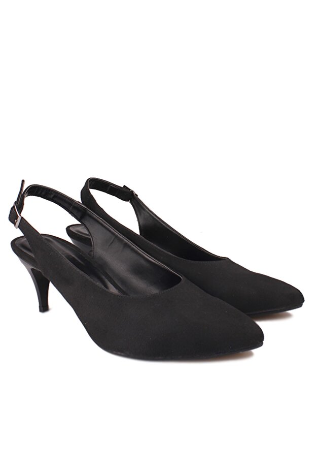 Kadın Siyah Süet Stiletto - 2