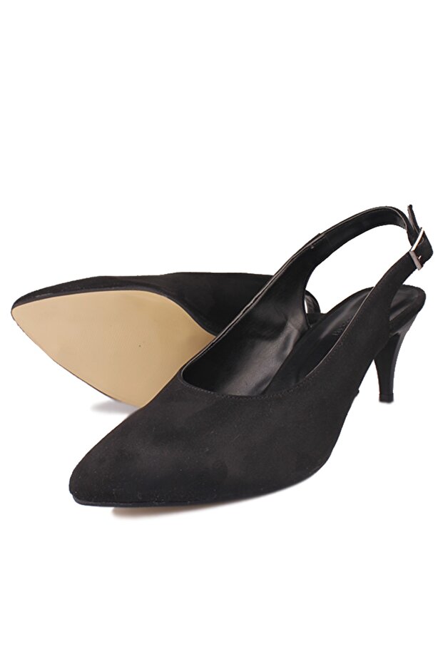 Kadın Siyah Süet Stiletto - 4