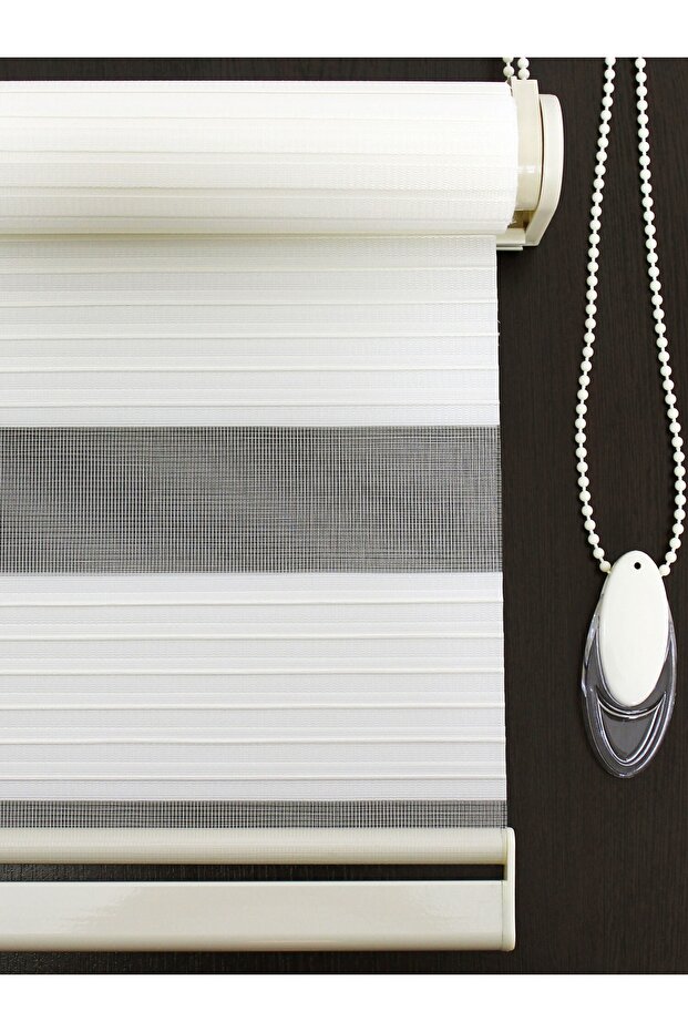 Ekru (açık Krem) Dar Pilise Pliseli Zebra Stor Perde - 2