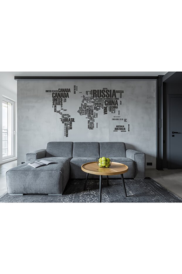 Wall Decor - Country Names World Map Decorative Wall Sticker Wall Decoration