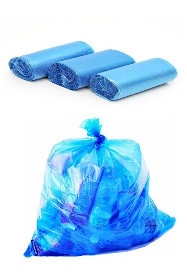 Medium Size 55x60 Garbage Bag Blue 1 Roll 20 Pieces Roll Bag - 1