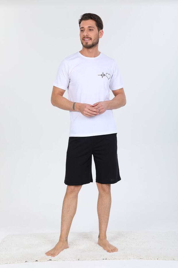 Erkek Yazlık Şortlu Pijama Takımı Çift Kombini Yapılabilir. - 1
