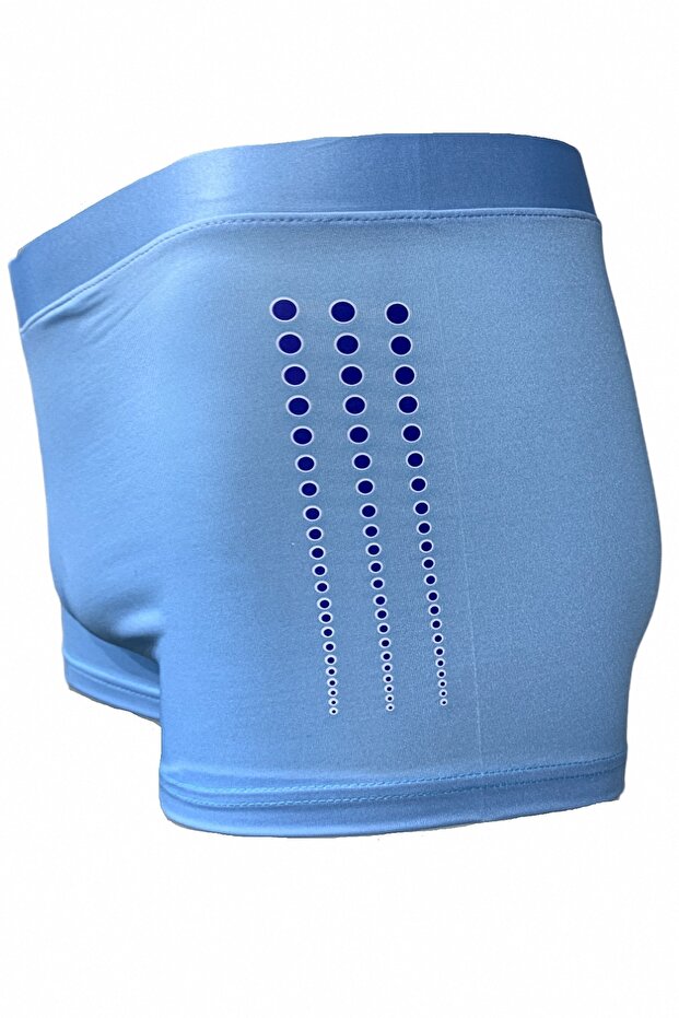 Boy's Light Cobalt Blue Drop Printed Beach Sea Swimsuit