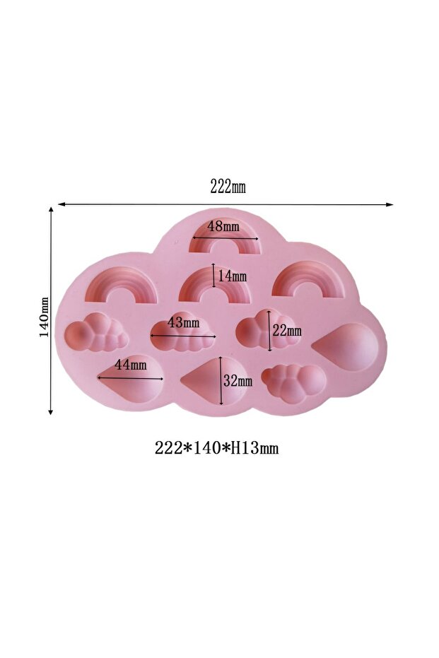 قوالب سيليكون للكيك على شكل سحابة قوس قزح - 2