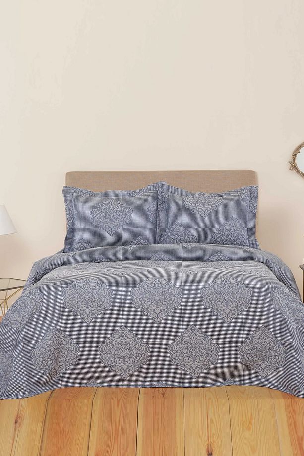 Amelie Indigo Çift Kişilik Yatak Örtüsü Set - 1