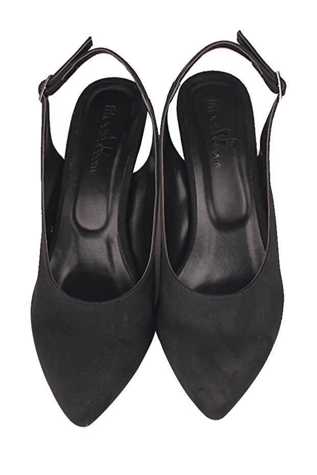 Kadın Siyah Süet Stiletto - 5