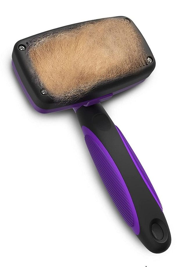 ® Otomatik Temizlenebilen Tuşlu Pratik Kedi Köpek Tüy Toplama Fırçası - 4
