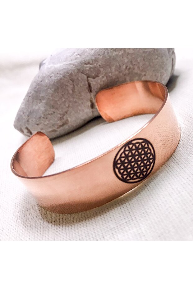 Bracelet with Flower of Life Symbol - Pure Copper