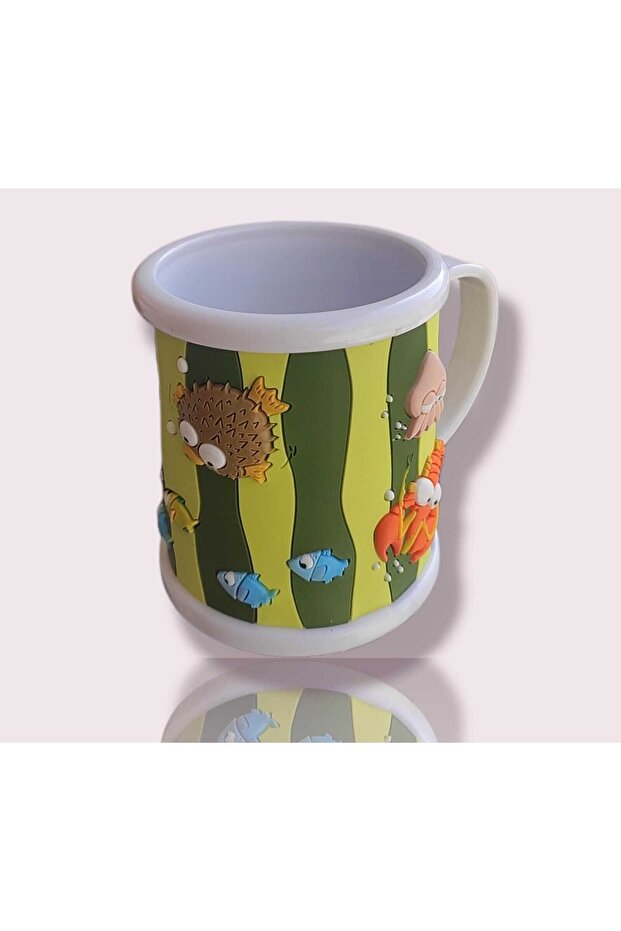 Mug Thermos with Hot and Cold Feature Ocean Motif 3D Embossed