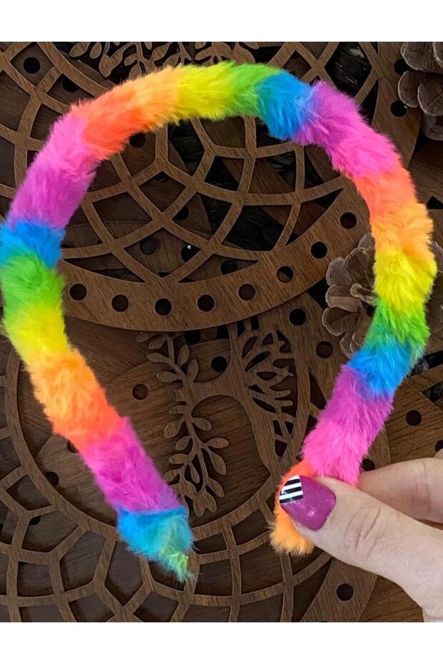 New Trend Fashion Plush Colorful Highlighter Rainbow Unicorn Crown Children's Adult Crown