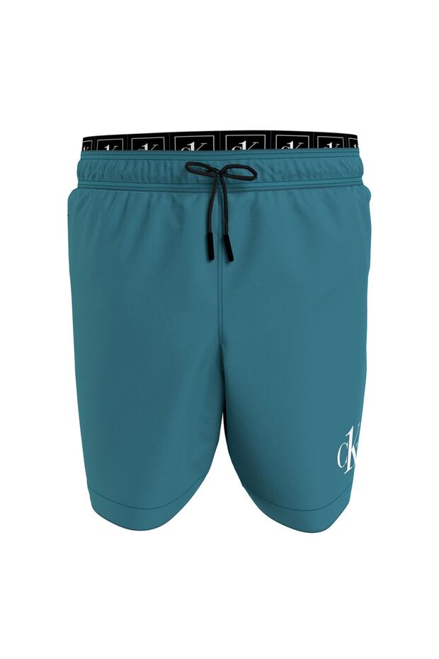 Kv0kv00003-medium Double Waistband Lastikli Standart Kalıp Düz Mavi Erkek Çocuk Şort - 2