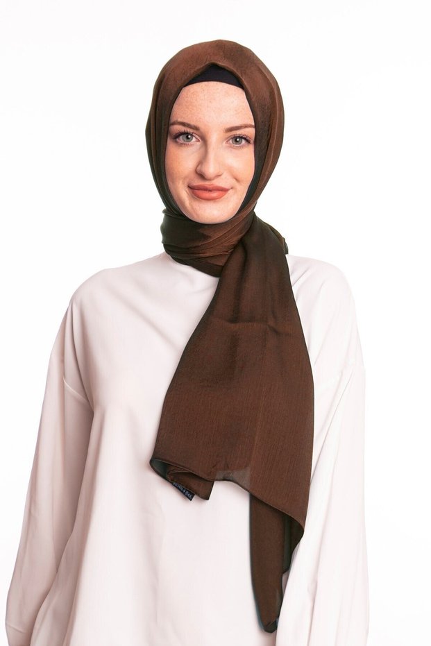 Brown Janjan Chiffon Shawl