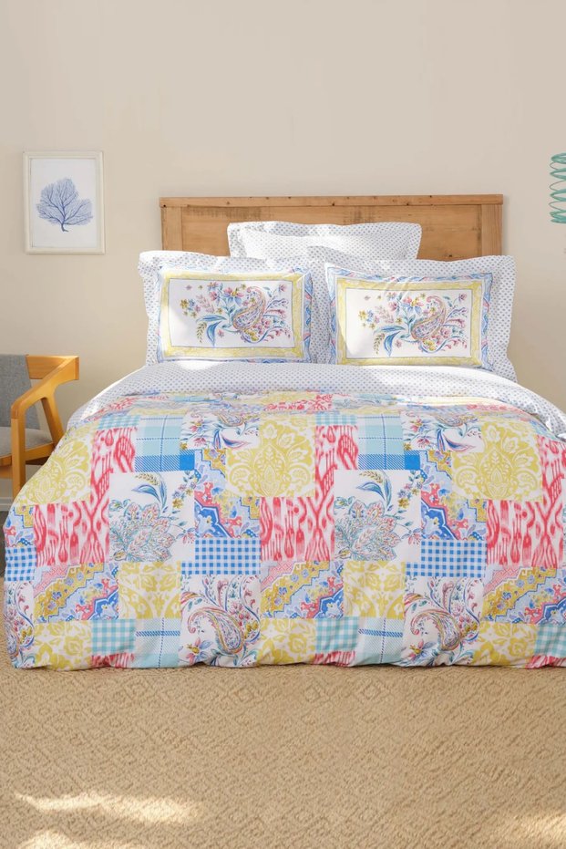 Dallias Yellow 100% Cotton Double Duvet Cover Set