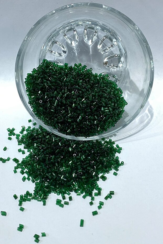 Beads Assortment Dark Green Cut Beads 50 Gr – Beads, Stylish Design, Women's Accessory – Beads