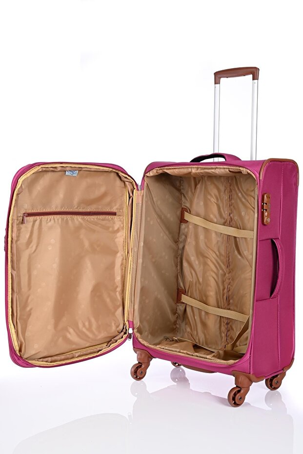 Gm14034 Hafif Kumaş Valiz Orta Boy Mor - 8