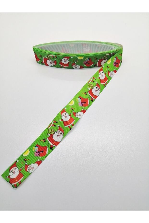 Green Red Santa Claus Patterned Grosgrain Ribbon 2.5 cm 1 Meter – Ribbon, Stylish Design – Ribbon – K