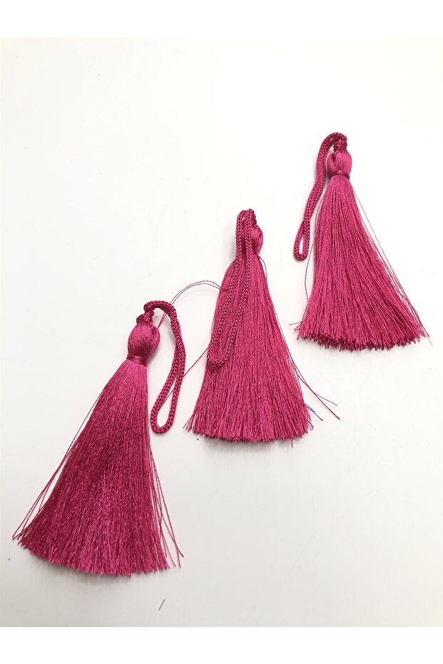 Decorative Ribbon Fuchsia Single Tassel 10 Pieces 7 cm – Decorative Ribbon, Stylish Design, Women's Accessory – D