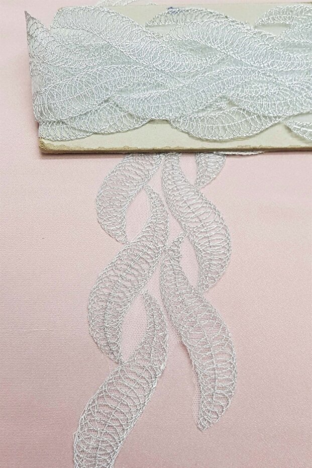 Silver Glitter Flower French Guipure Lace – Special Design, Accessory, Quality Production, Eye-Catching Style –