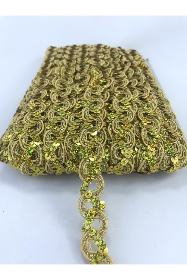 5 Meters Gold Sequin Decorative Ribbon for Decoration Packaging Edge Ornament – Decorative Ribbon, Stylish Design